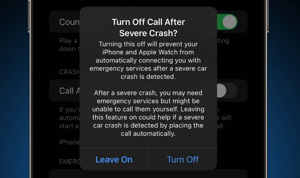 兴安苹果14维修分享 iPhone 14 和 Apple Watch 上关闭崩溃检测 